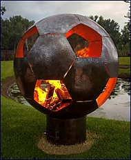 Садовая чаша для разведения огня Футбольный мяч - INOX